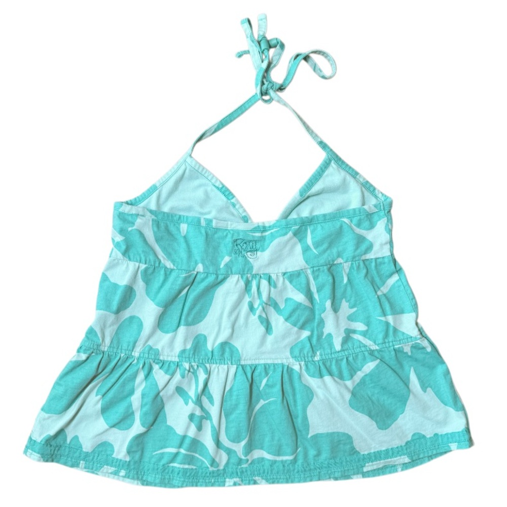 Roxy Y2K Hawaiian Halter Babydoll Top Early 2000s Surf Style Women’s Size Large - Picture 2 of 7
